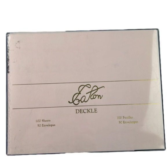 Vintage Eaton Deckle Edge Note Paper and Envelope Set - Pink - Picture 1 of 5